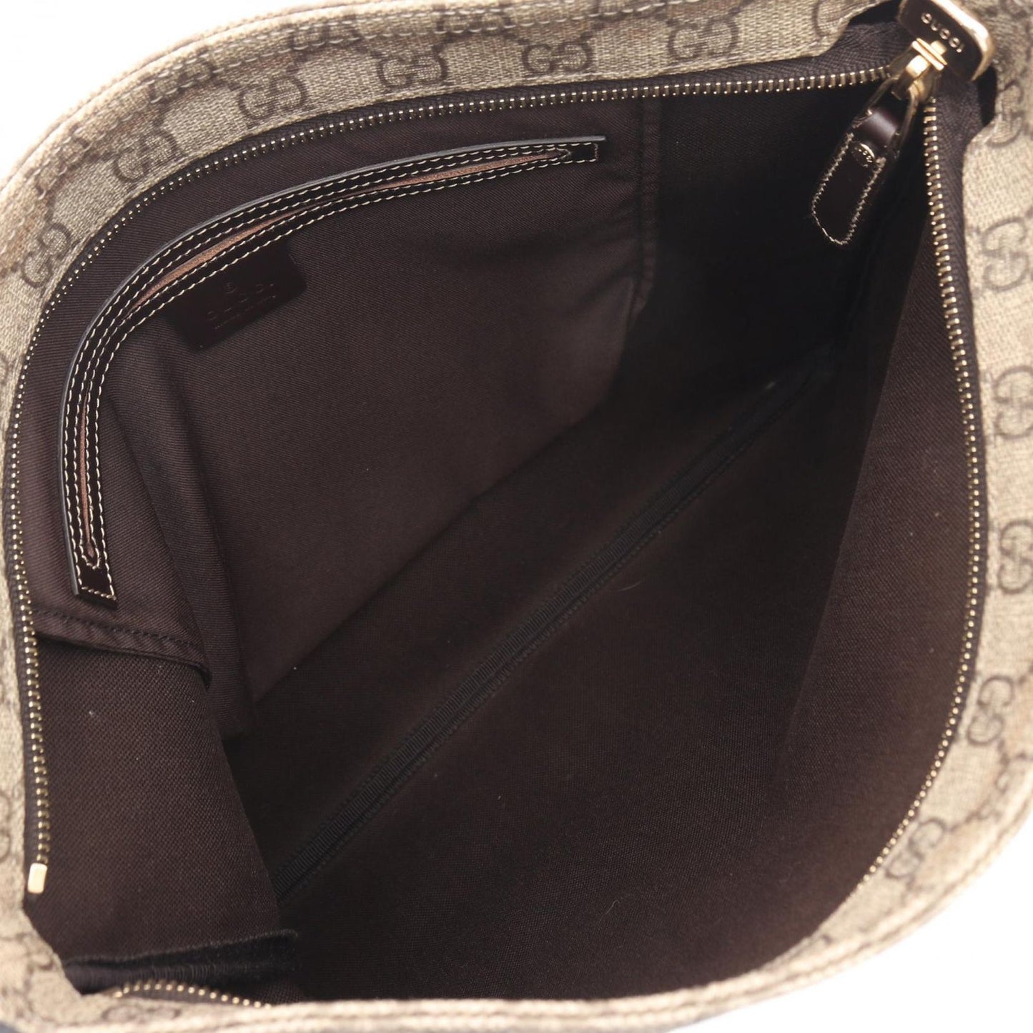 Gucci Shoulder Bag GG Supreme Beige Brown Canvas Leather — view 3