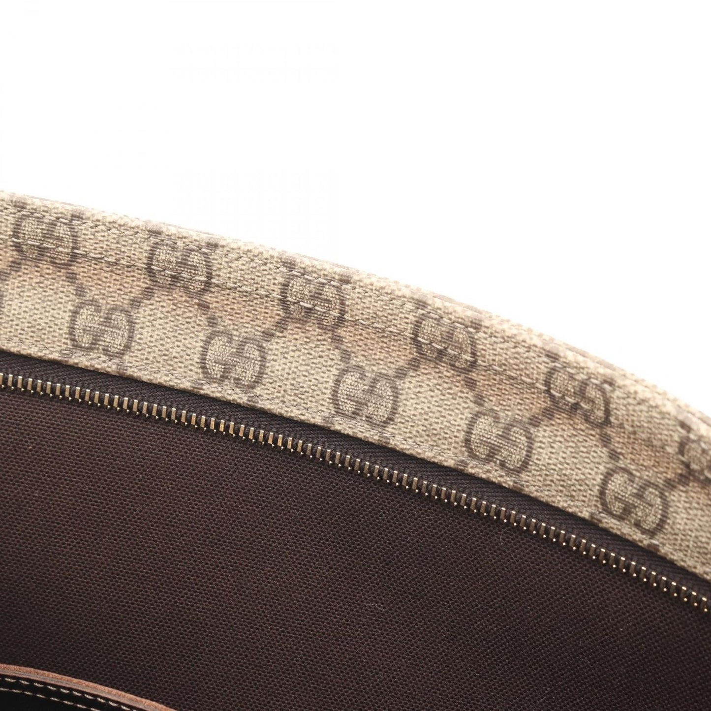 Gucci Shoulder Bag GG Supreme Beige Brown Canvas Leather — view 9