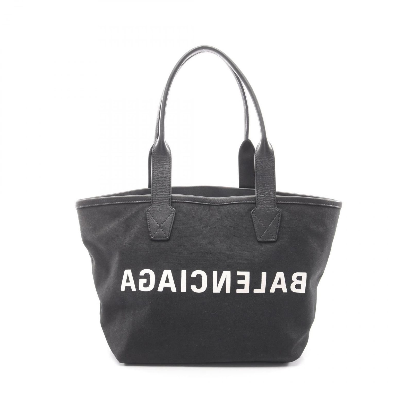 Balenciaga Tote Cities Paris Jumbo Black Canvas Leather Small