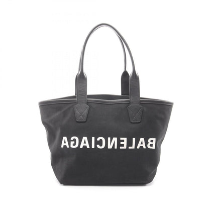 Balenciaga Tote Cities Paris Jumbo Black Canvas Leather Small