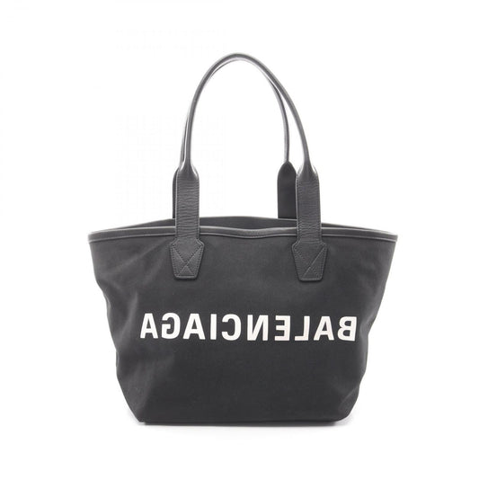 Balenciaga Tote Cities Paris Jumbo Black Canvas Leather Small