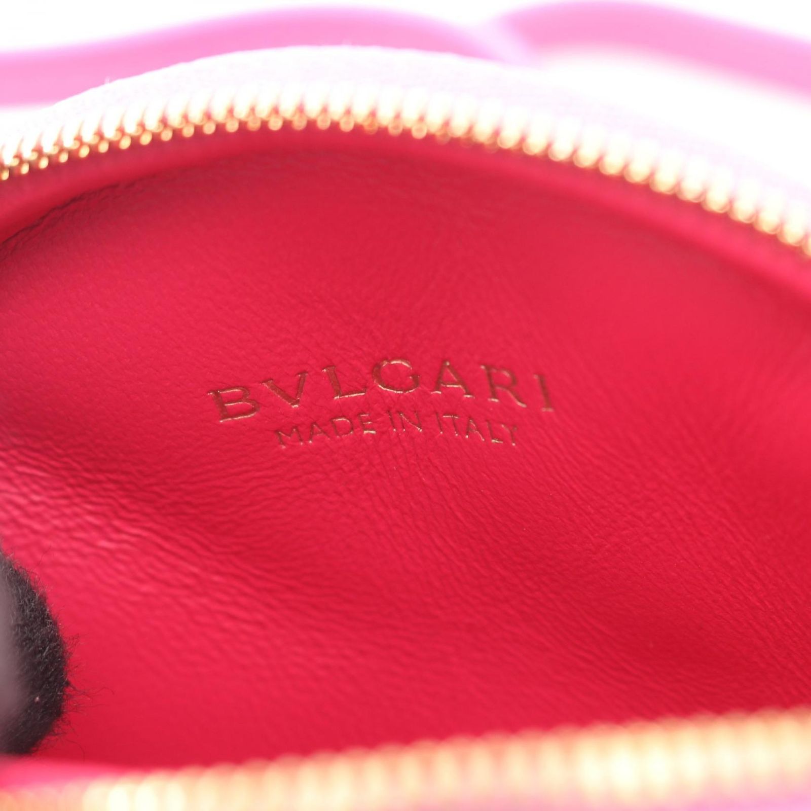 Bvlgari Shoulder Bag Serpenti Cabochon Mini Pochette Pink Leather — view 4