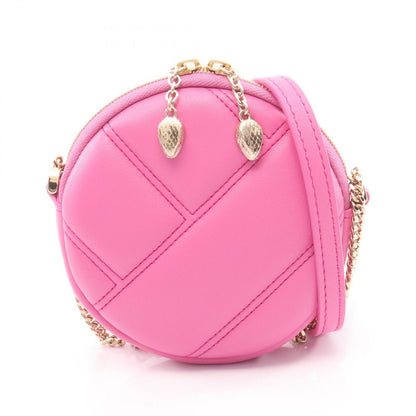 Bvlgari Shoulder Bag Serpenti Cabochon Mini Pochette Pink Leather