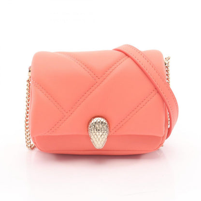 Bvlgari Shoulder Bag Serpenti Cabochon Micro Orange Leather