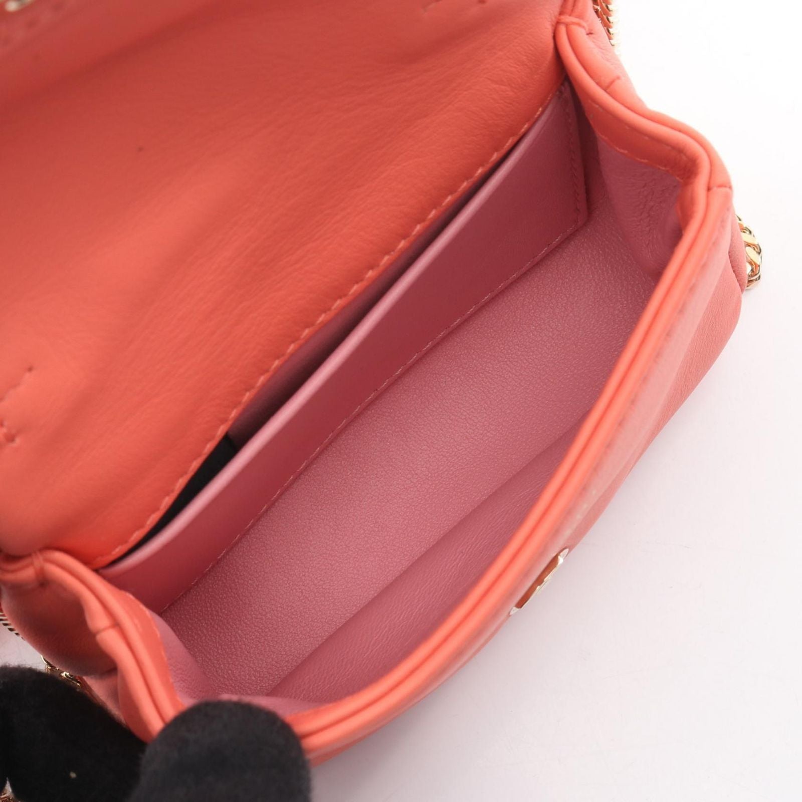 Bvlgari Shoulder Bag Serpenti Cabochon Micro Orange Leather — view 3