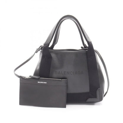 Balenciaga Handbag Navy Cabas XS 2-Way Black Leather