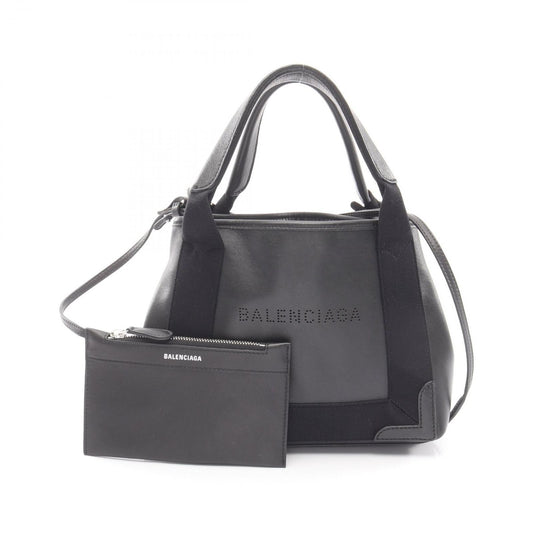 Balenciaga Handbag Navy Cabas XS 2-Way Black Leather