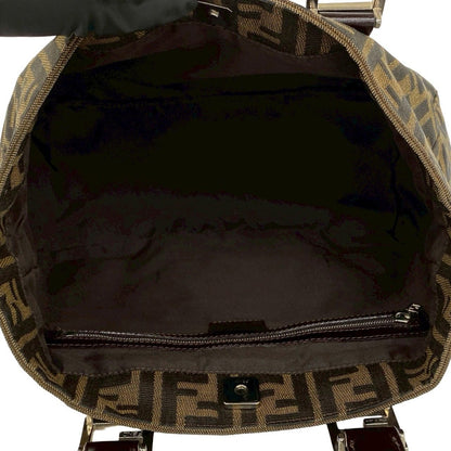 Fendi Vintage Zucca FF Logo Canvas Leather Handbag Mini Tote Brown — view 9