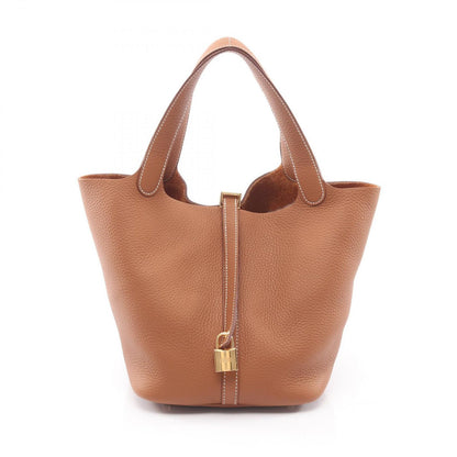 Hermes Handbag Picotin Lock MM Gold Leather