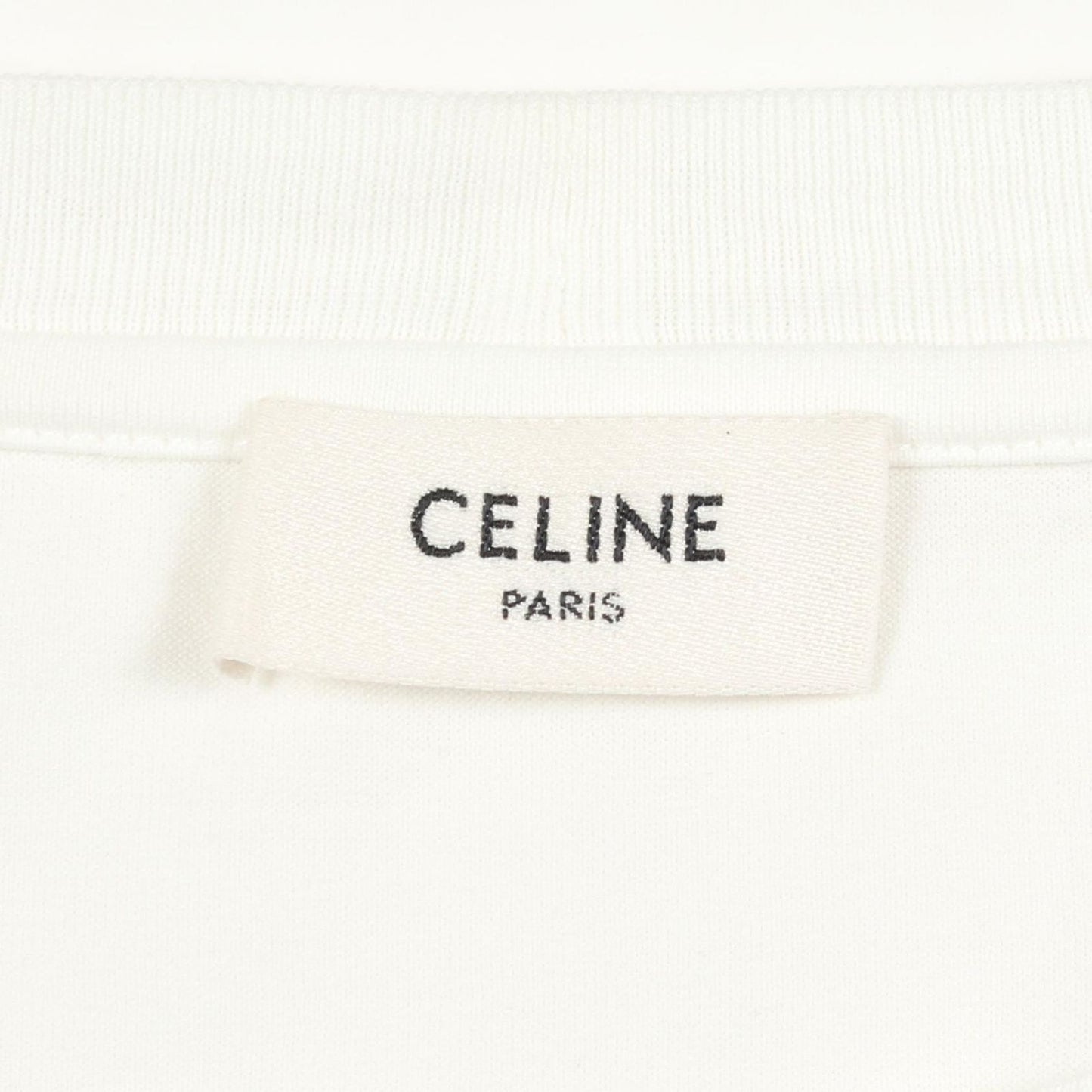 Celine Short Sleeve T-Shirt Logo Print Mesh Trim Leopard Oversize White Cotton — view 3