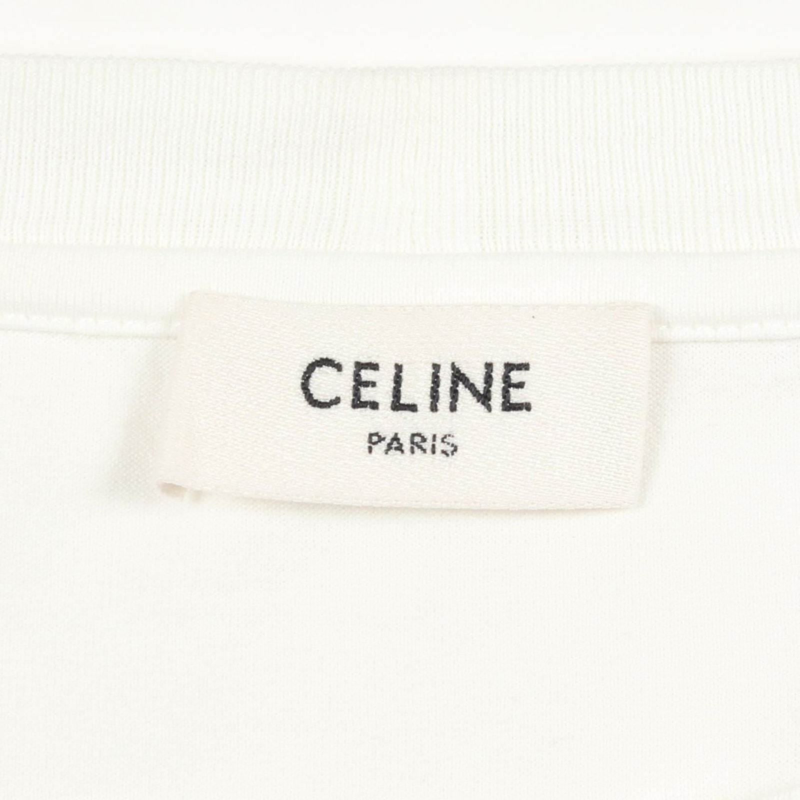 Celine Short Sleeve T-Shirt Logo Print Mesh Trim Leopard Oversize White Cotton — view 3
