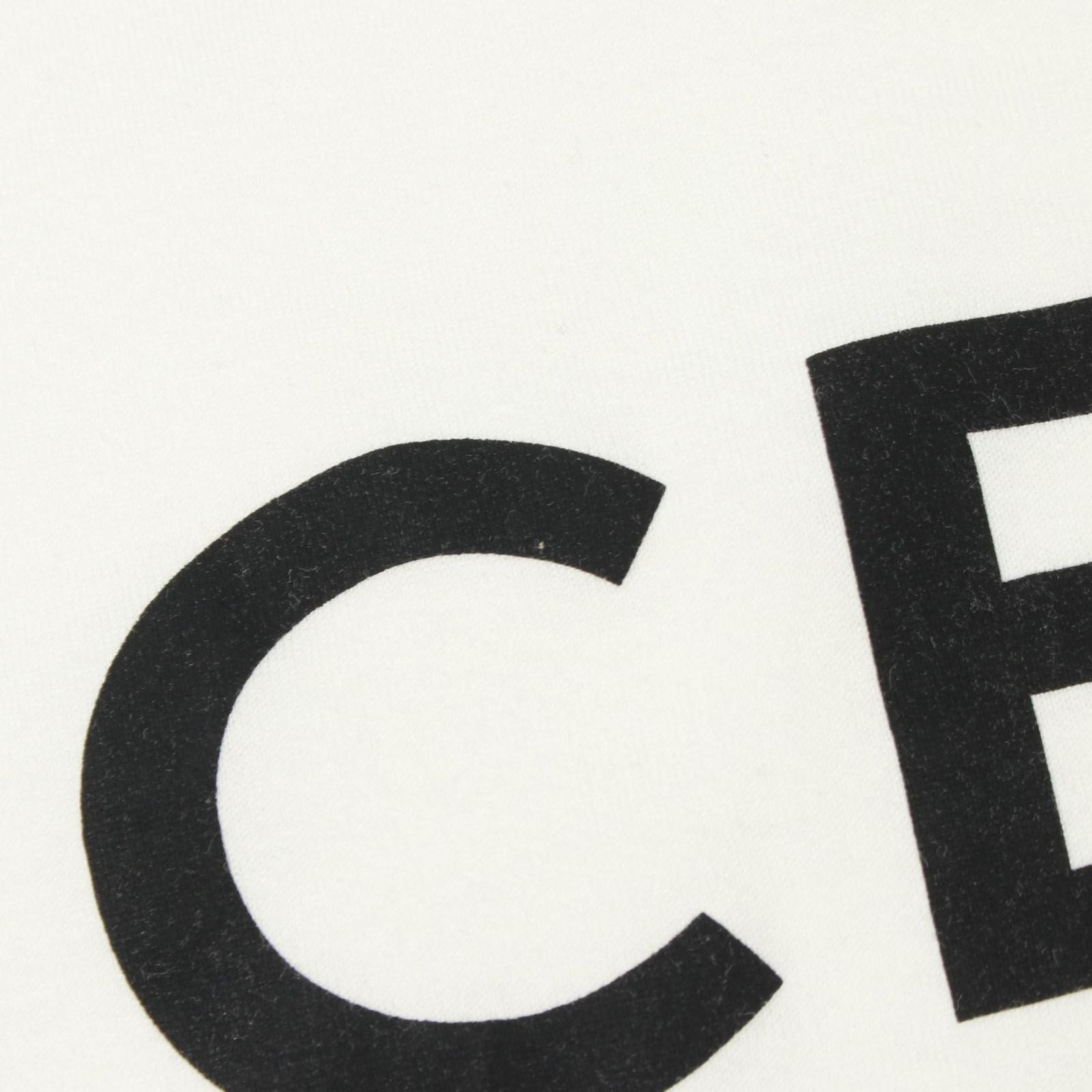 Celine Short Sleeve T-Shirt Logo Print Mesh Trim Leopard Oversize White Cotton — view 7