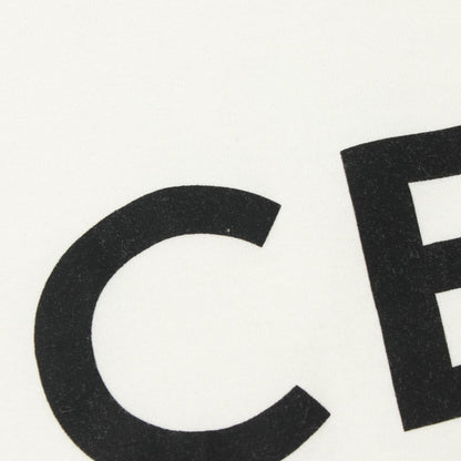 Celine Short Sleeve T-Shirt Logo Print Mesh Trim Leopard Oversize White Cotton — view 7