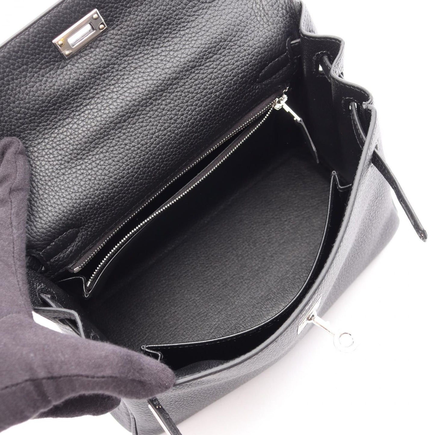 Hermes Handbag Kelly 25 Retourne 2-Way Black Leather — view 3