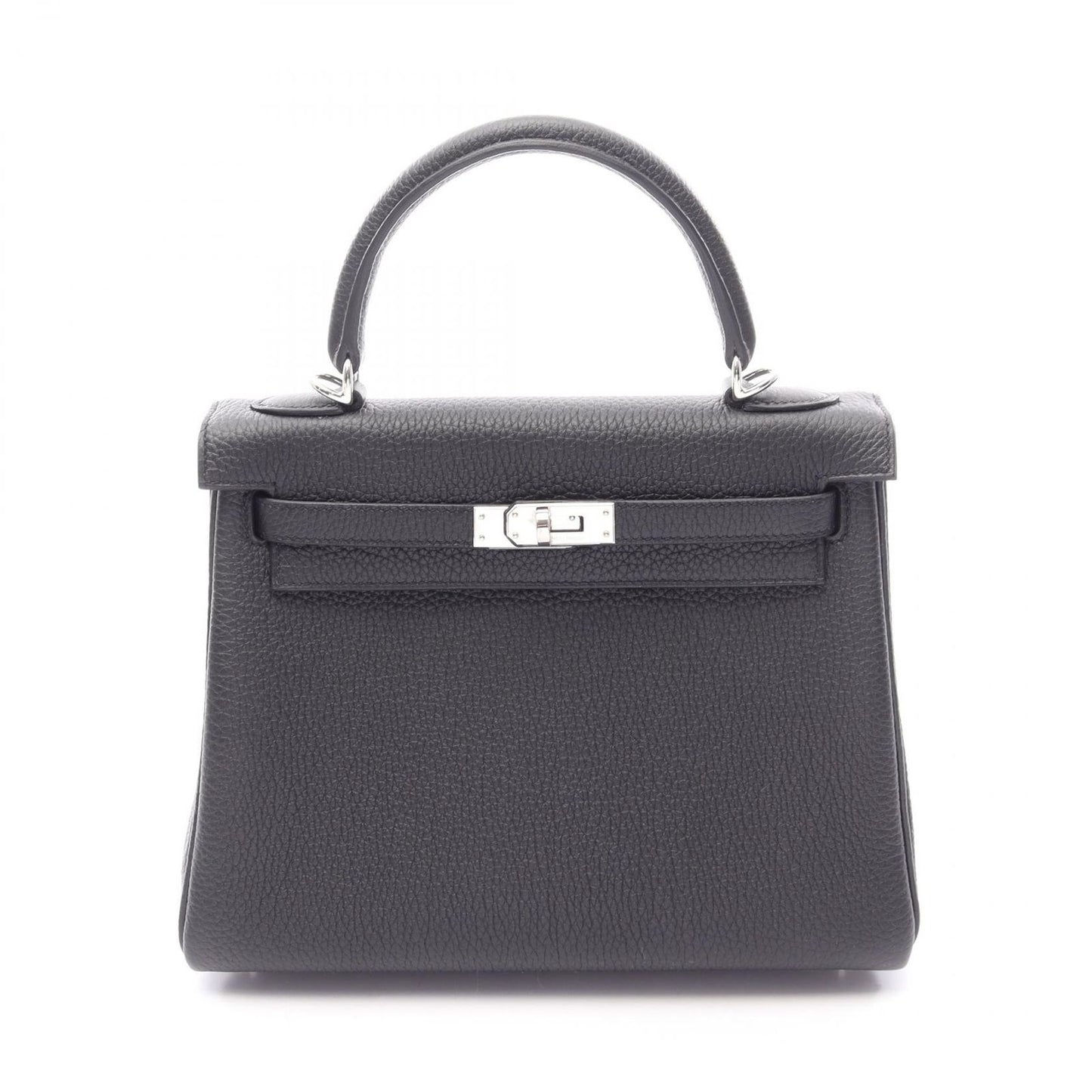 Hermes Handbag Kelly 25 Retourne 2-Way Black Leather