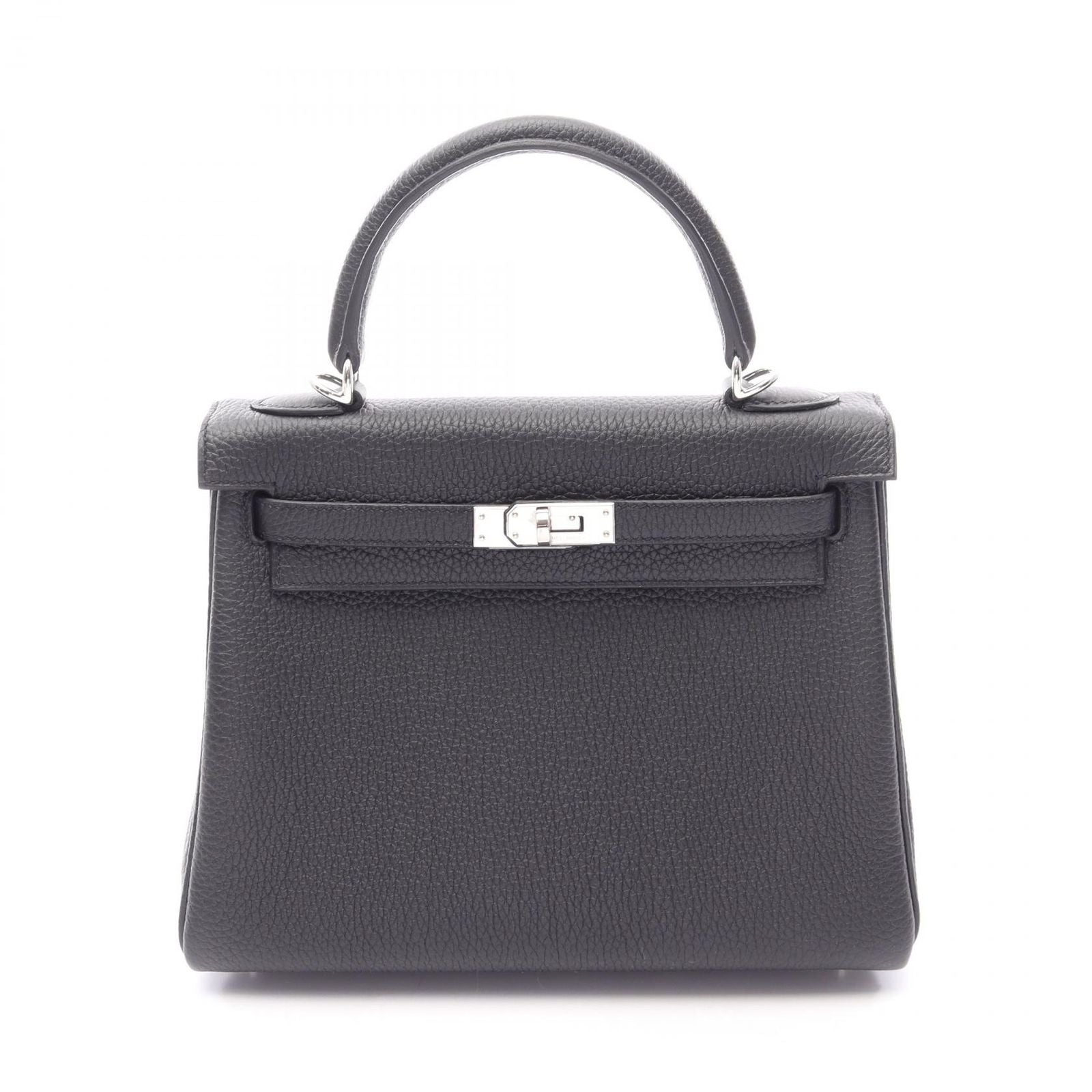 Hermes Handbag Kelly 25 Retourne 2-Way Black Leather