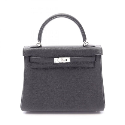Hermes Handbag Kelly 25 Retourne 2-Way Black Leather