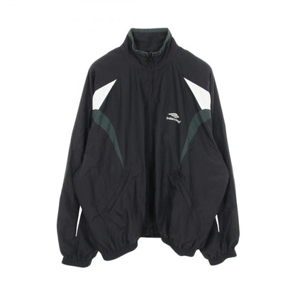 Balenciaga Logo Embroidery Black Nylon Track Jacket