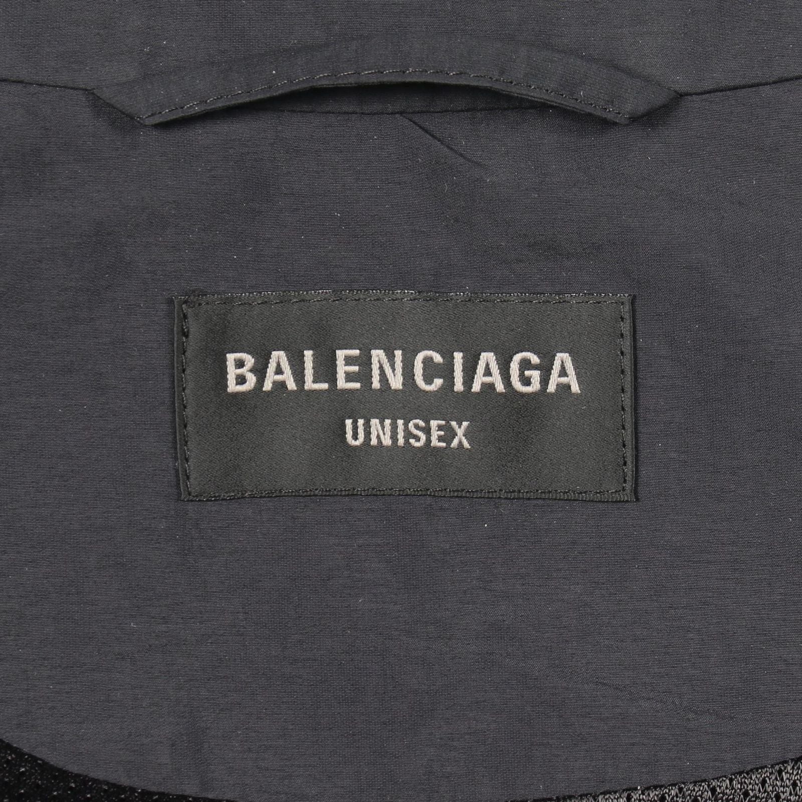 Balenciaga Logo Embroidery Black Nylon Track Jacket — view 3