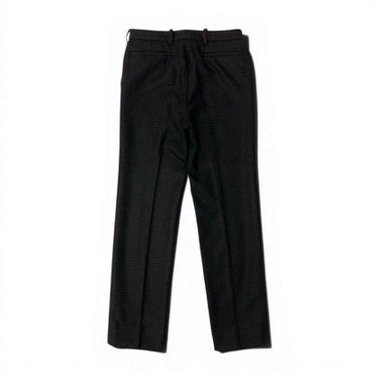 Hermes Trousers Pants Pleated Plaid Pattern 34 Dark Brown Color Wool — view 3