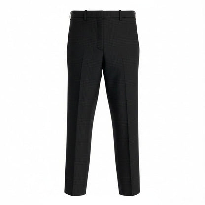 Hermes Trousers Pants Pleated Plaid Pattern 34 Dark Brown Color Wool