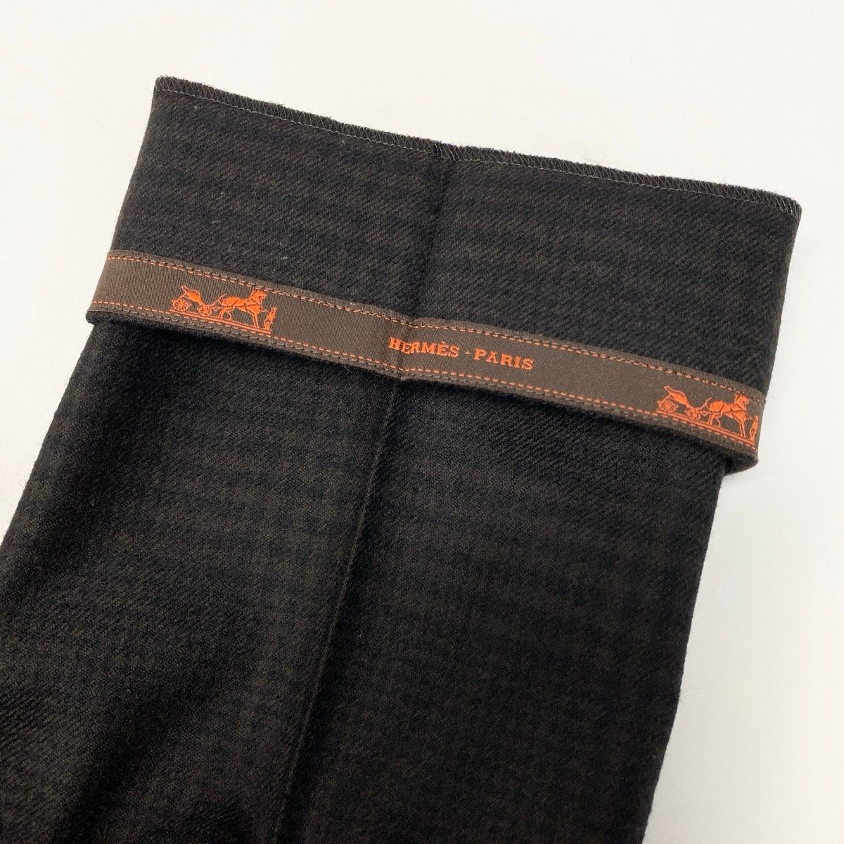 Hermes Trousers Pants Pleated Plaid Pattern 34 Dark Brown Color Wool — view 7