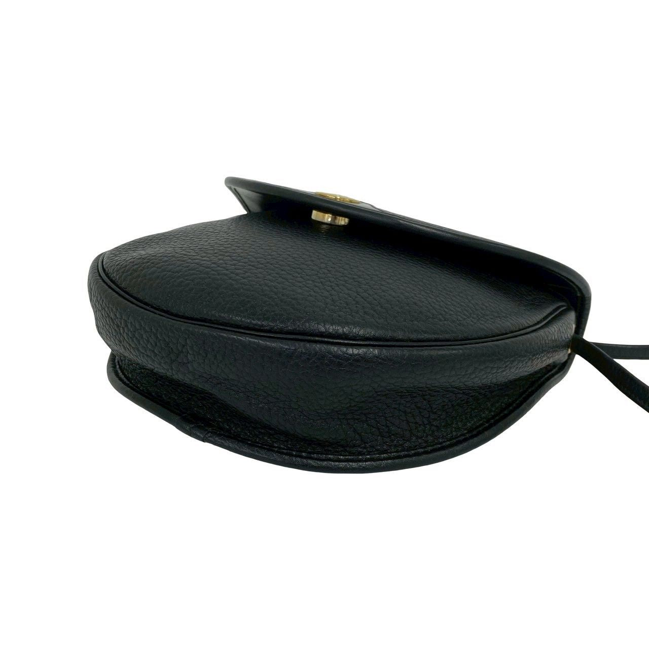 Dior Vintage CD Logo Leather Shoulder Bag Pochette Black — view 8