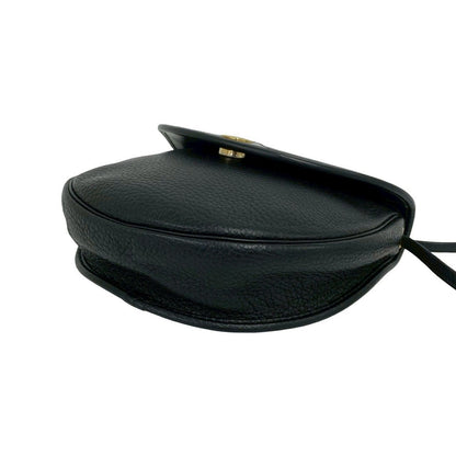 Dior Vintage CD Logo Leather Shoulder Bag Pochette Black — view 8