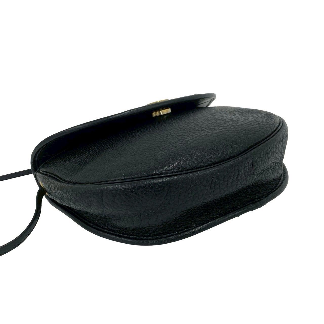Dior Vintage CD Logo Leather Shoulder Bag Pochette Black — view 7