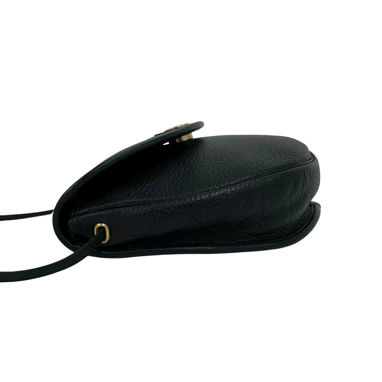 Dior Vintage CD Logo Leather Shoulder Bag Pochette Black — view 5