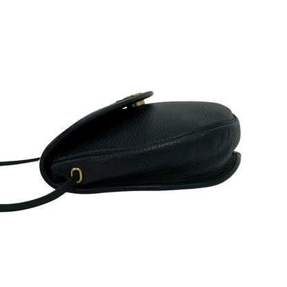 Dior Vintage CD Logo Leather Shoulder Bag Pochette Black — view 5