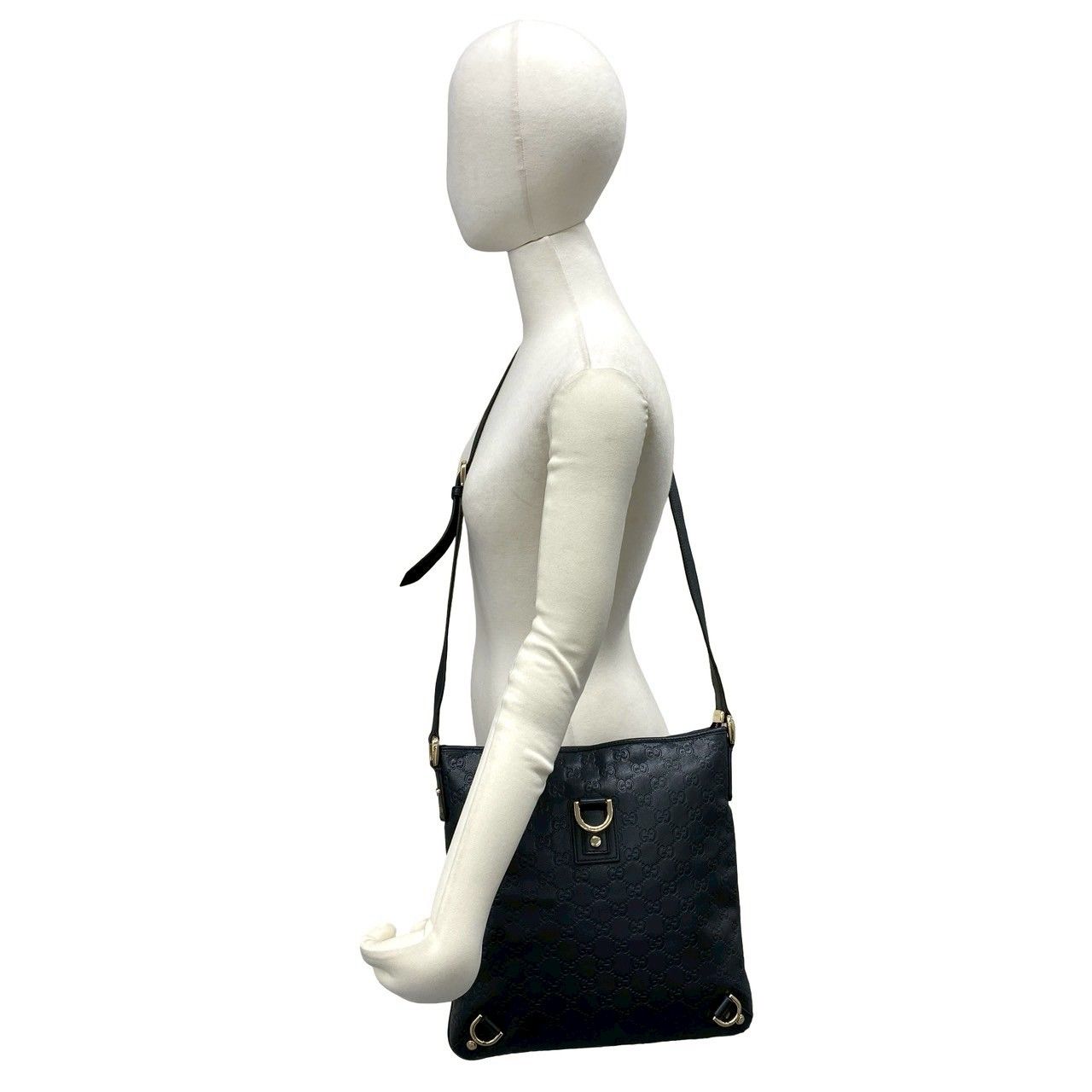 Gucci Abbey Guccissima GG Logo Leather Crossbody Shoulder Bag Black — view 2