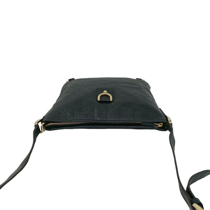 Gucci Abbey Guccissima GG Logo Leather Crossbody Shoulder Bag Black — view 4