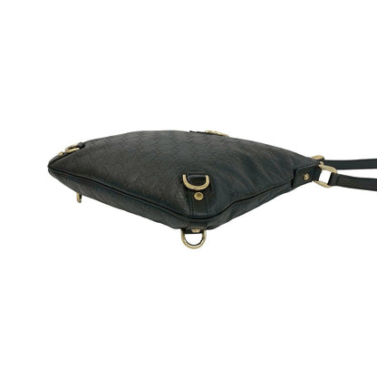 Gucci Abbey Guccissima GG Logo Leather Crossbody Shoulder Bag Black — view 8