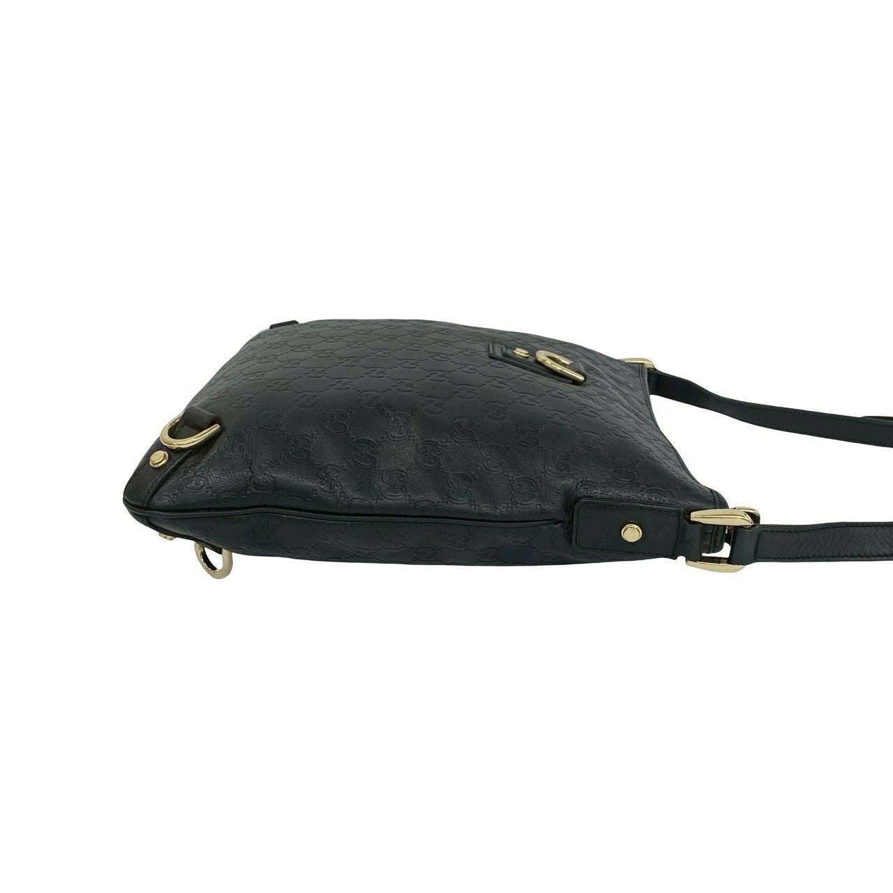 Gucci Abbey Guccissima GG Logo Leather Crossbody Shoulder Bag Black — view 6