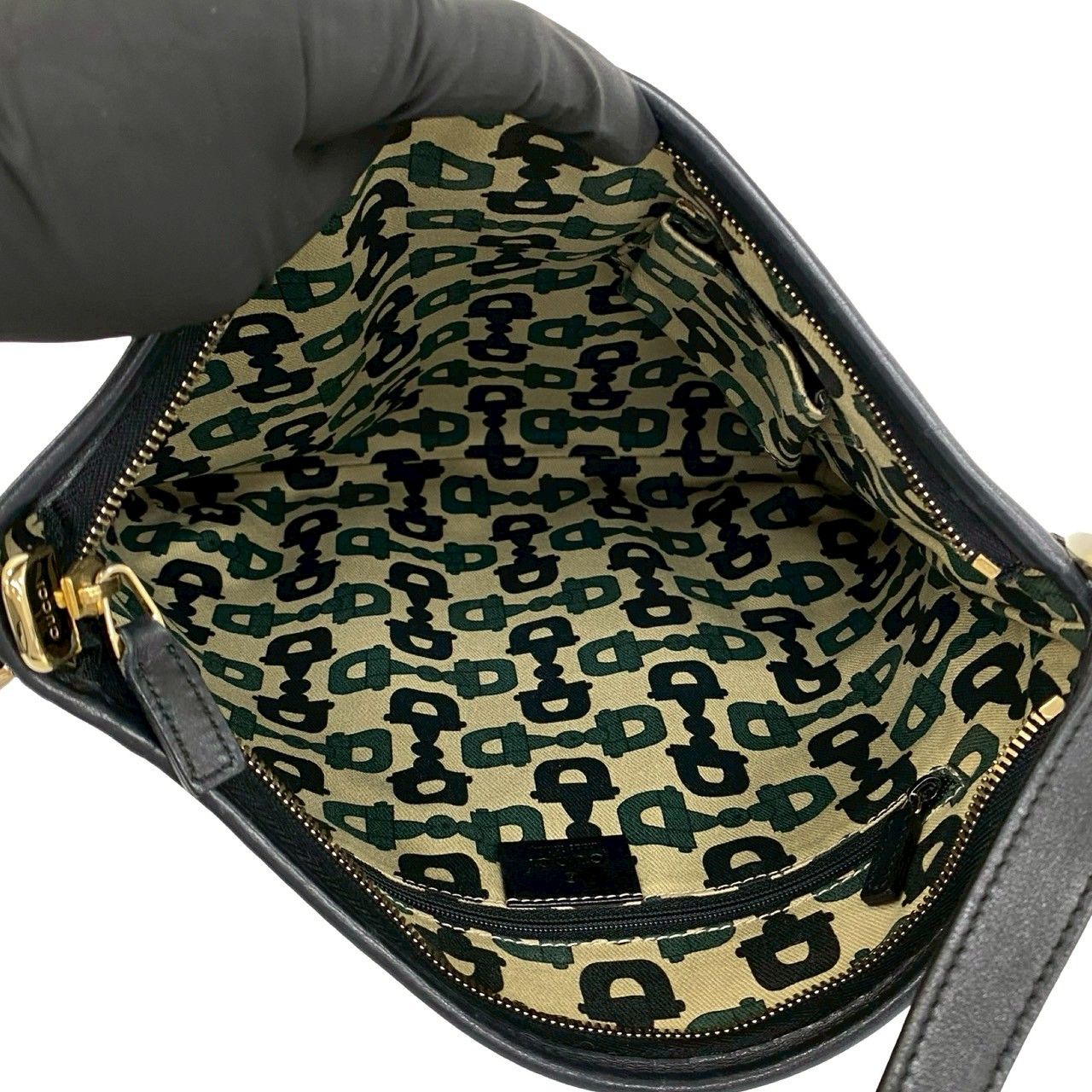 Gucci Abbey Guccissima GG Logo Leather Crossbody Shoulder Bag Black — view 9