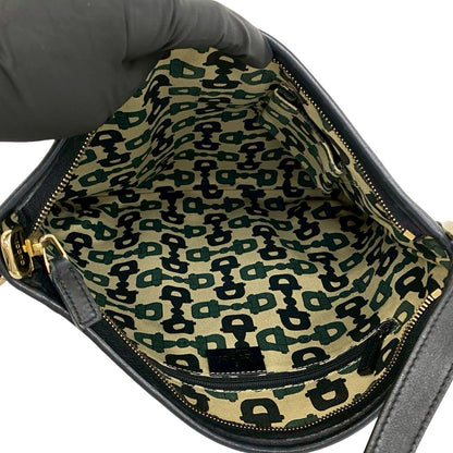 Gucci Abbey Guccissima GG Logo Leather Crossbody Shoulder Bag Black — view 9