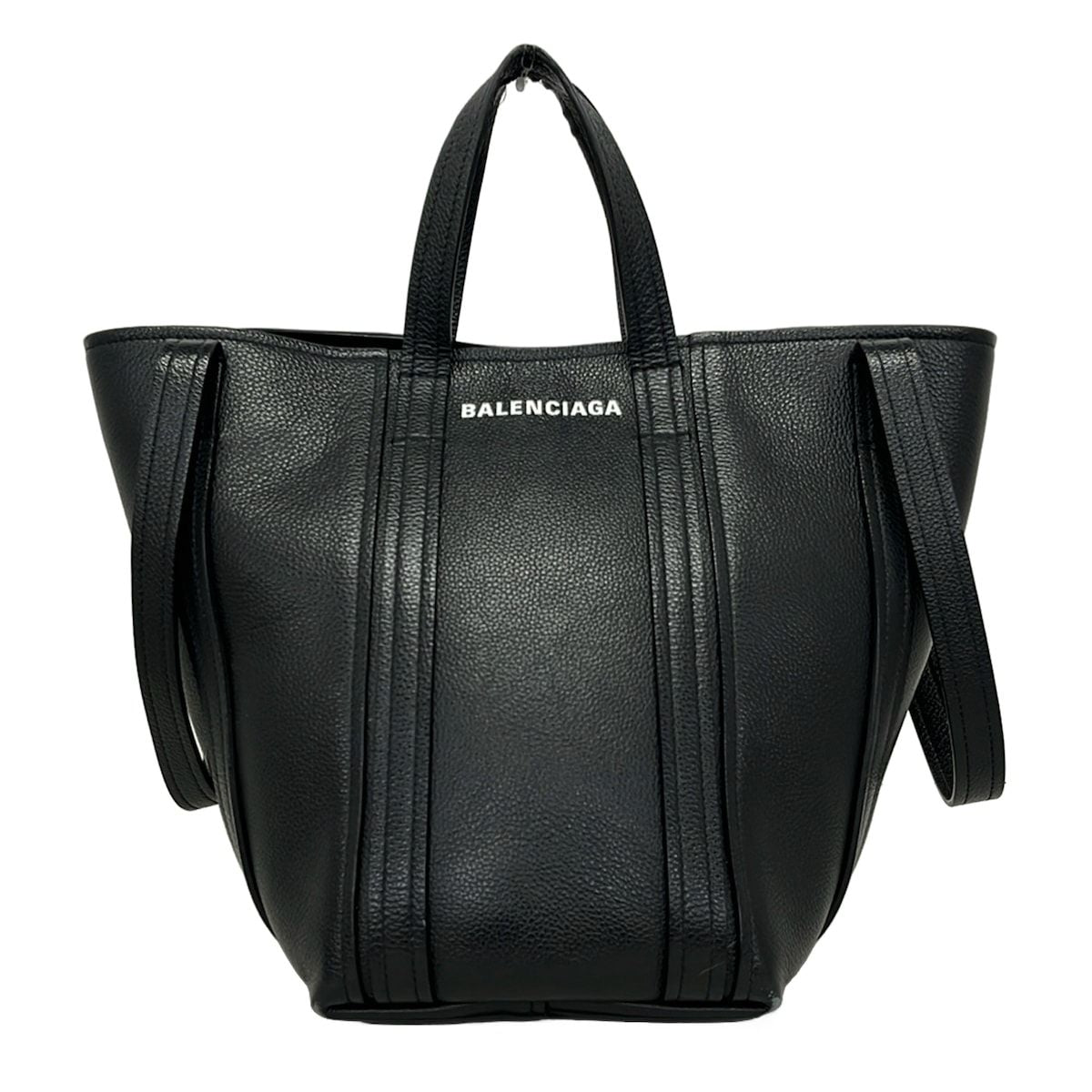 Balenciaga Tote Everyday 2.0 North South Small Shoulder Black Leather