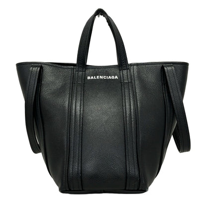 Balenciaga Tote Everyday 2.0 North South Small Shoulder Black Leather