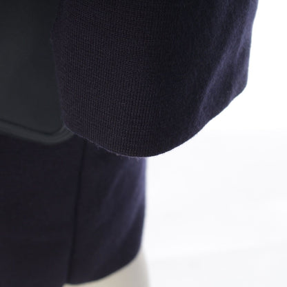 Loro Piana Cashmere Silk Pocket Long Coat with Belt Navy — view 6