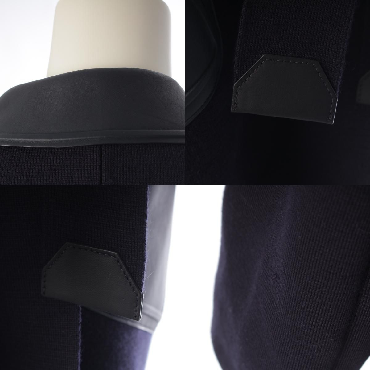 Loro Piana Cashmere Silk Pocket Long Coat with Belt Navy — view 8
