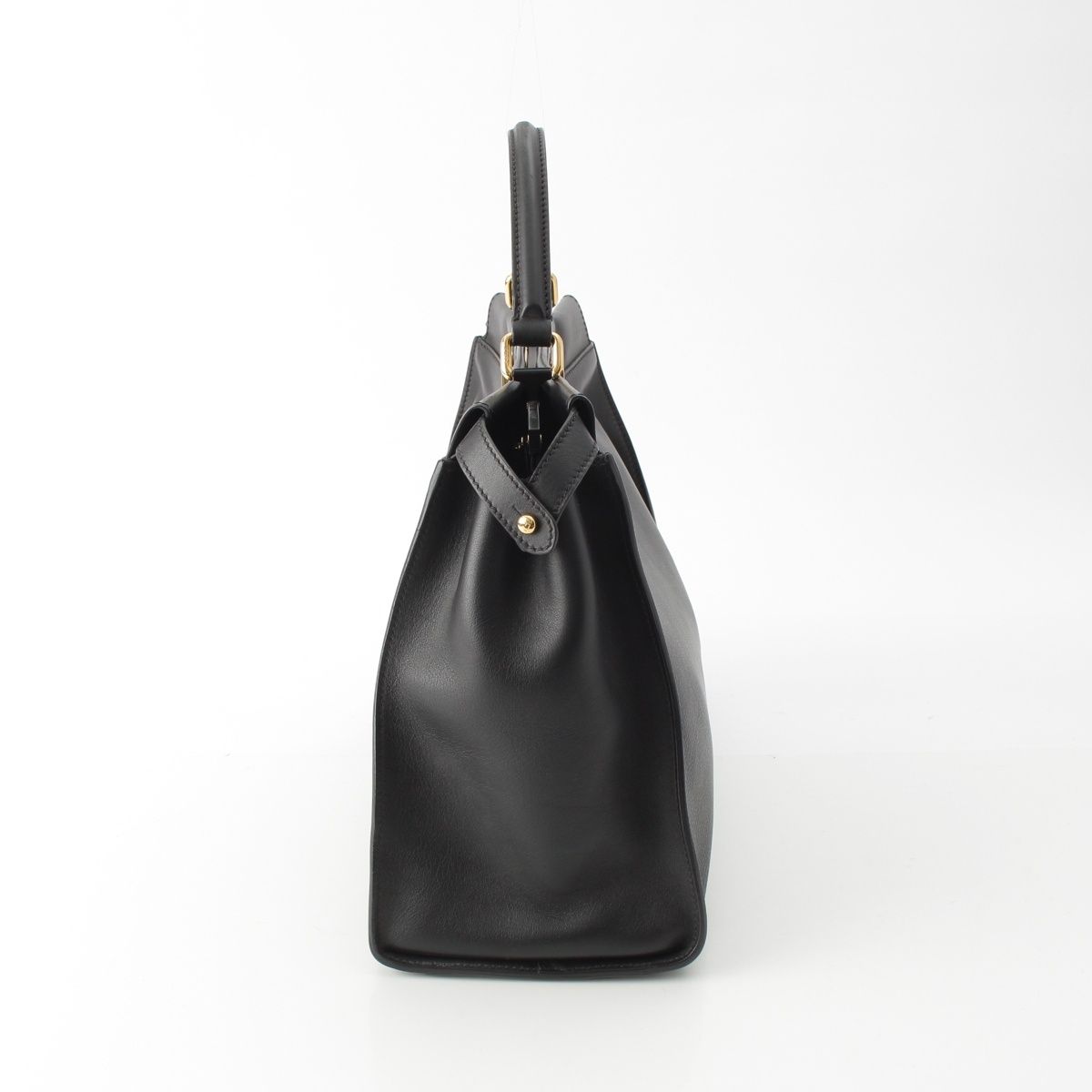 Fendi Peekaboo Leather Large Handbag 2-Way Shoulder Black — view 3