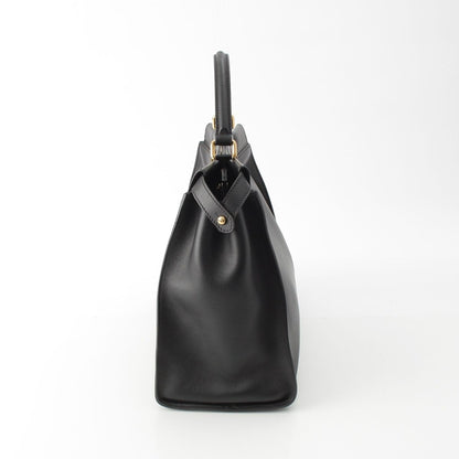 Fendi Peekaboo Leather Large Handbag 2-Way Shoulder Black — view 3