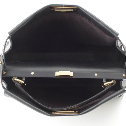 Fendi Peekaboo Leather Large Handbag 2-Way Shoulder Black — view 6