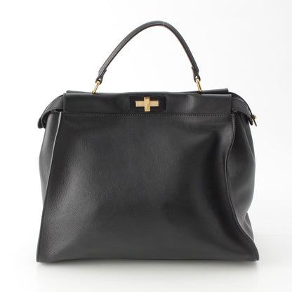 Fendi Peekaboo Leather Large Handbag 2-Way Shoulder Black — view 4