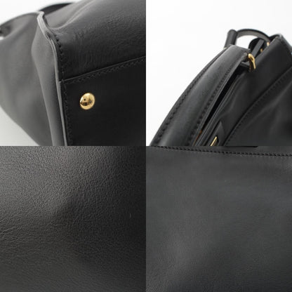 Fendi Peekaboo Leather Large Handbag 2-Way Shoulder Black — view 9