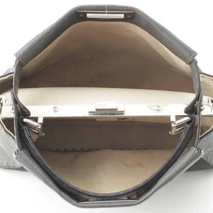 Fendi Peekaboo Selleria Leather Regular Handbag 2-Way Shoulder Gray — view 6