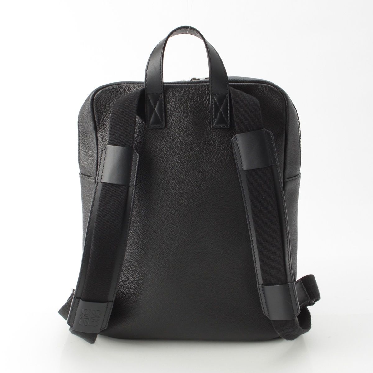 Loewe Military Leather Anagram Silver Backpack Black — view 4