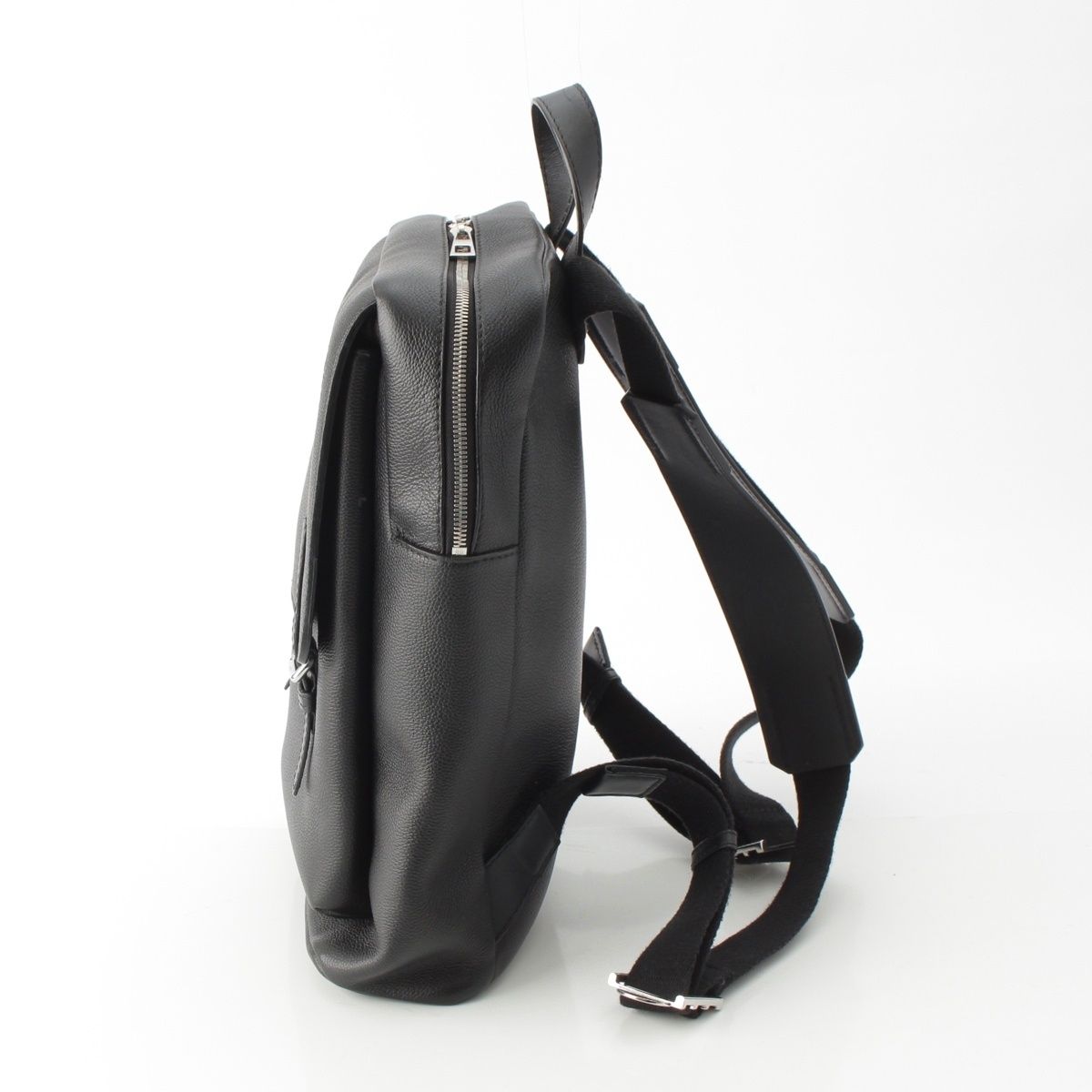 Loewe Military Leather Anagram Silver Backpack Black — view 3