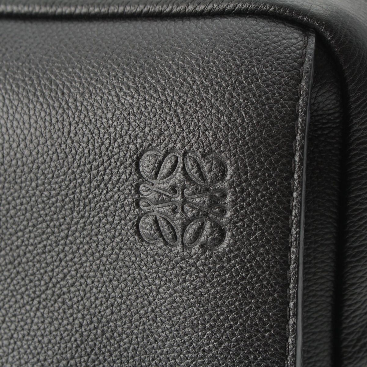 Loewe Military Leather Anagram Silver Backpack Black — view 8